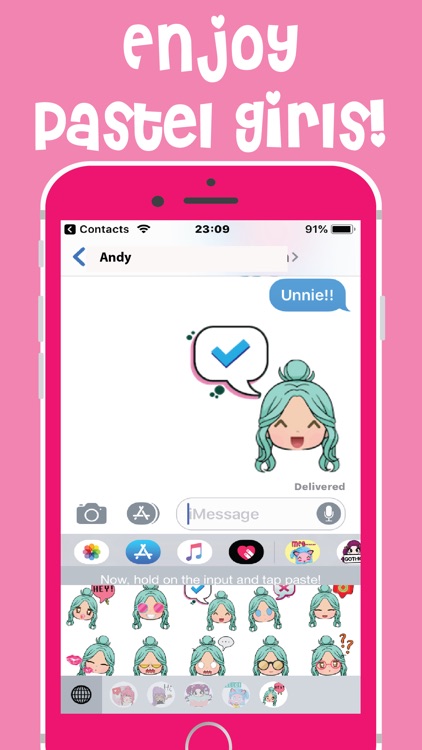 Pastel Girls Emoji Keyboard screenshot-5