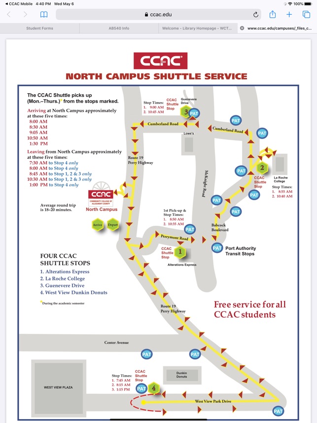 Ccac South Campus Map