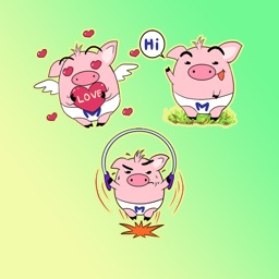 Cute Happy Pig Stickers