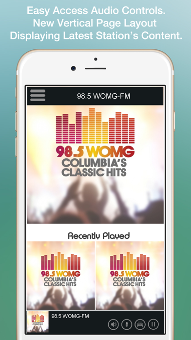 98.5 WOMG-FM screenshot 2
