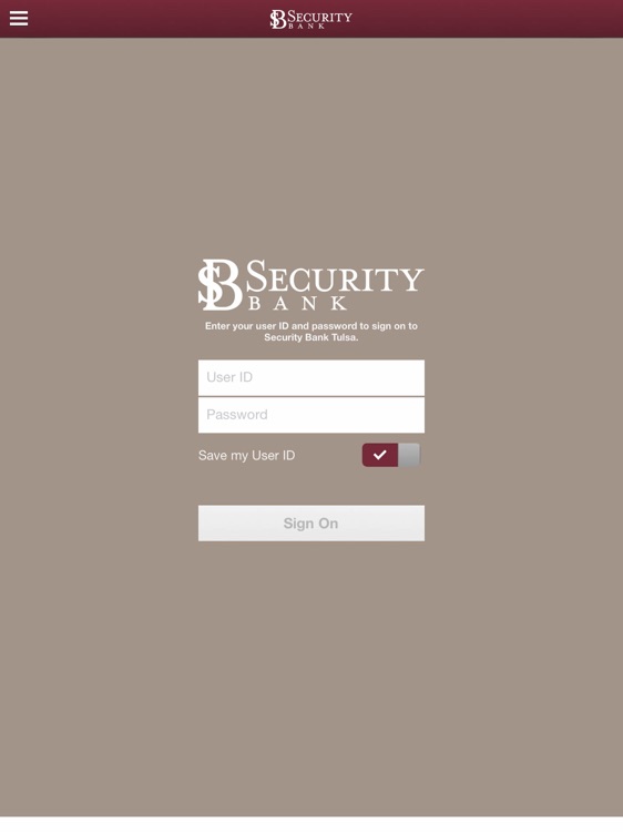 Security Bank Tulsa for iPad