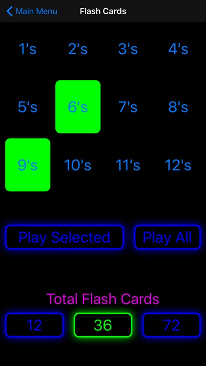 Neon Times Tables