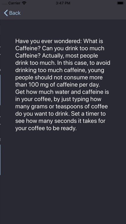 Caffeine Calculator app screenshot-3