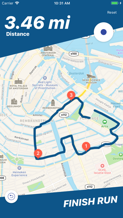 Hardloop route - DrawRun iPhone app afbeelding 4