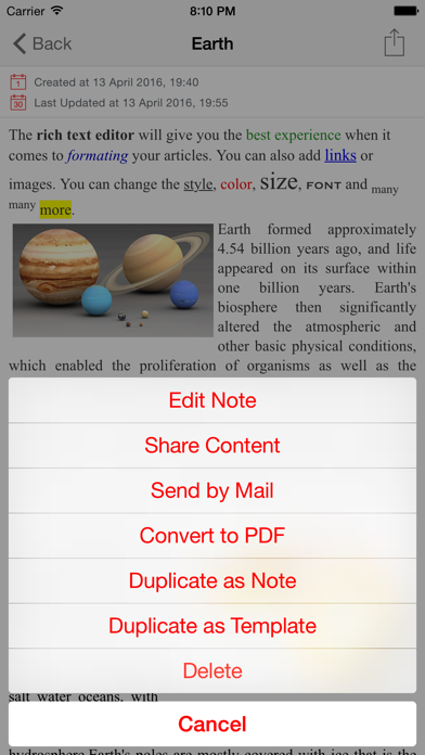 PDF Writer (PDF Rich Text Editor & Templates) Screenshot 4