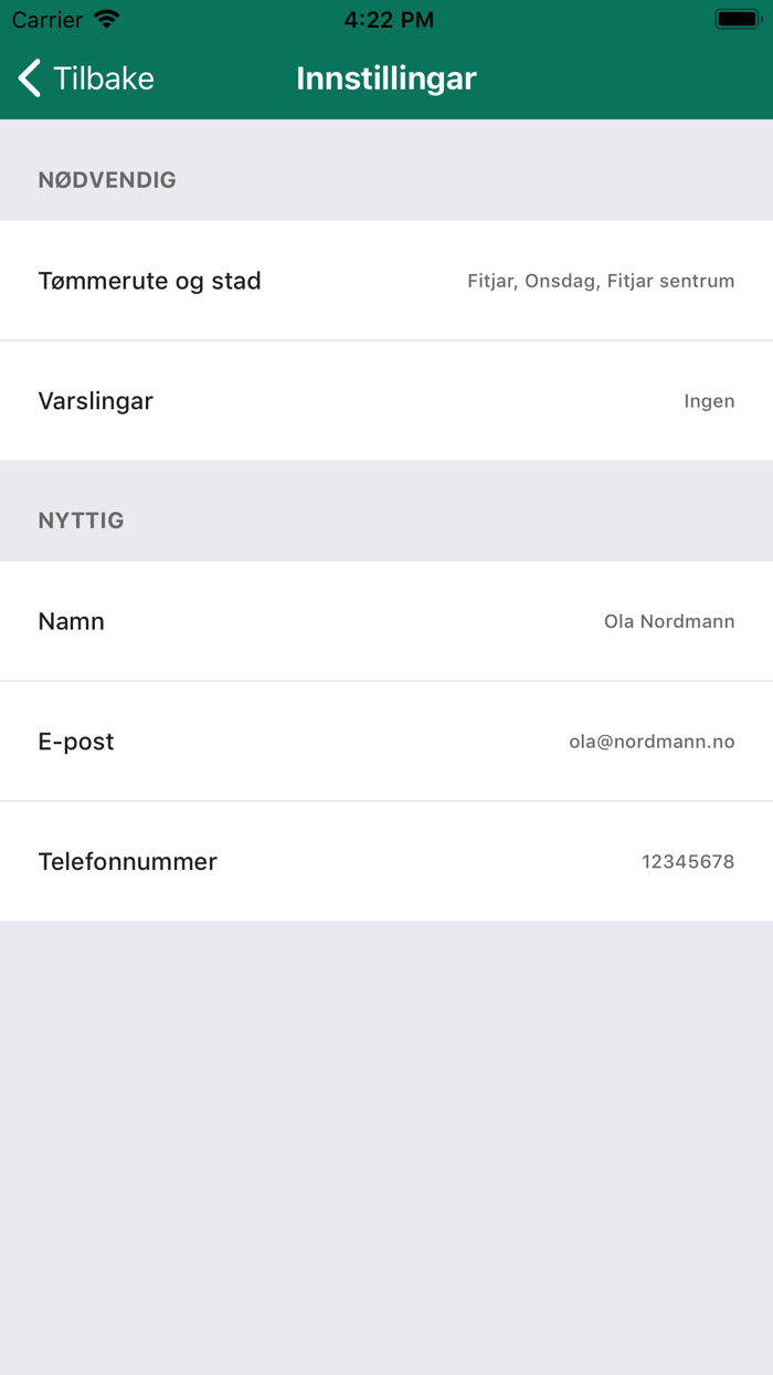 SIM - Tømmekalender