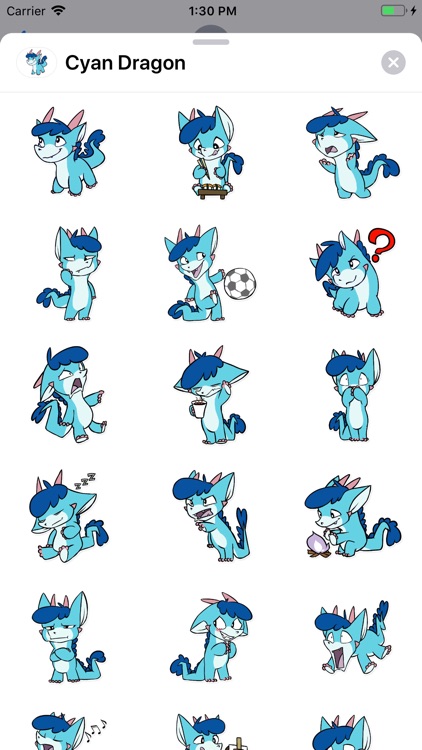 Cyan Dragon Sticker Pack