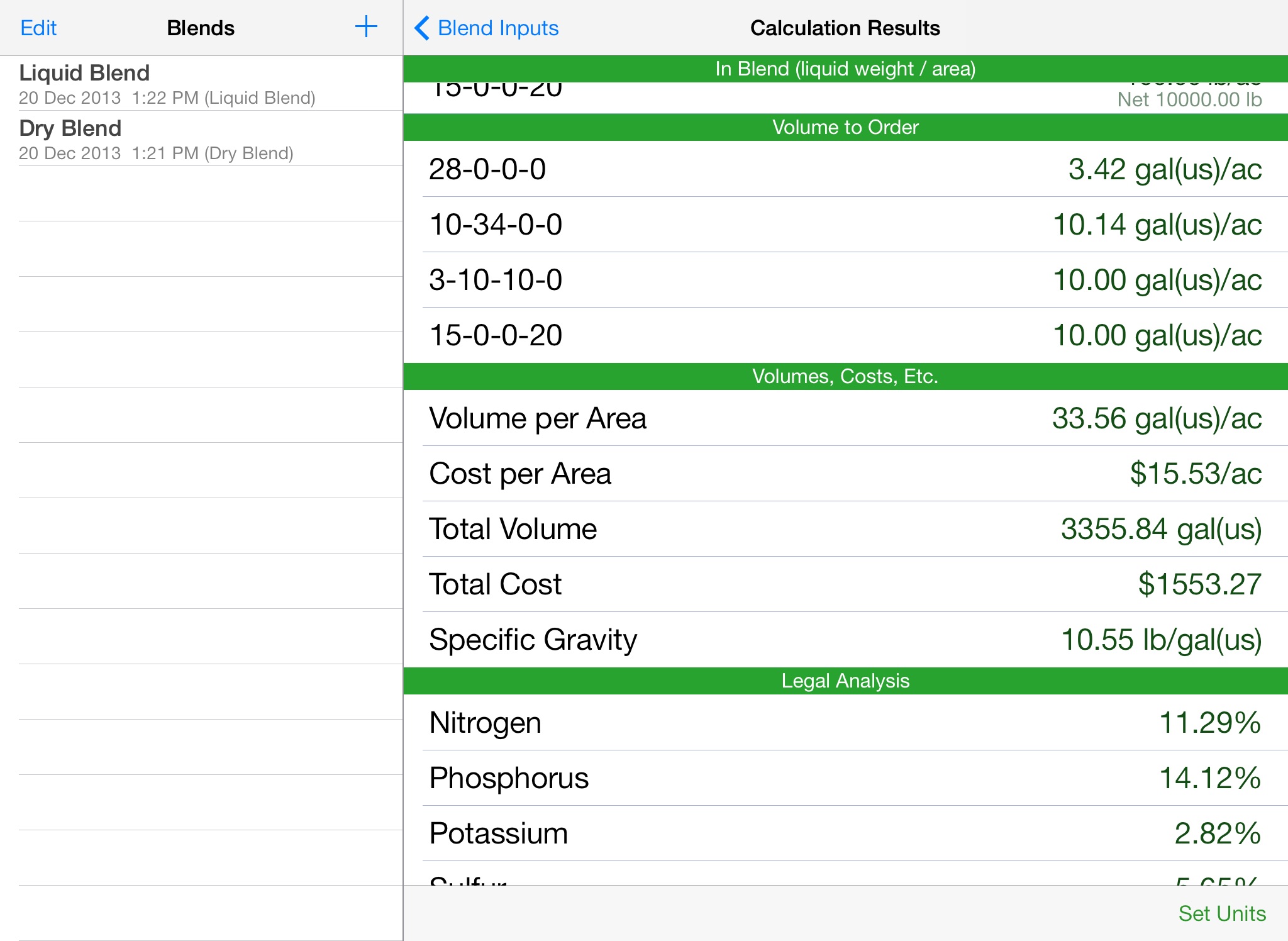 Fertilizer Blend Calculator screenshot 4