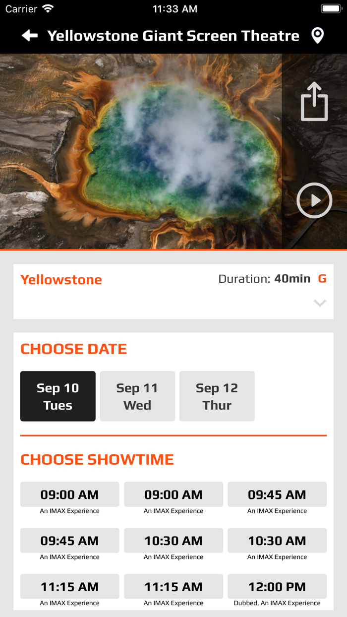 Yellowstone Giant Screen