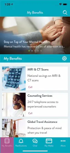 Captura de Pantalla 1 My Benefits Work iphone