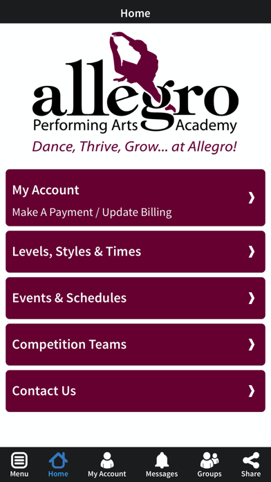 Allegro Performing Arts screenshot 2