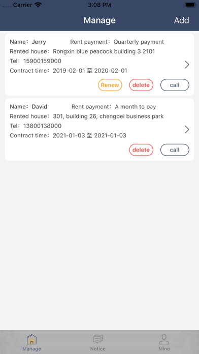 TenantsManage screenshot 2