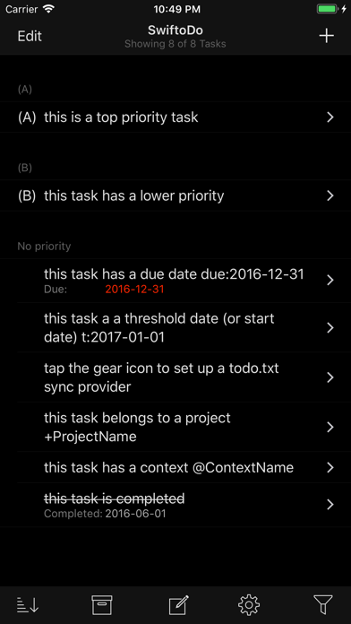 SwiftoDo for todo.txt Screenshot 7