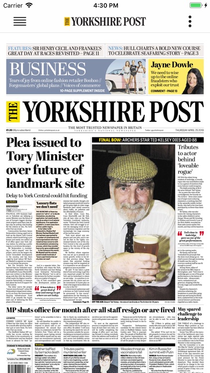 The Yorkshire Post Newspaper
