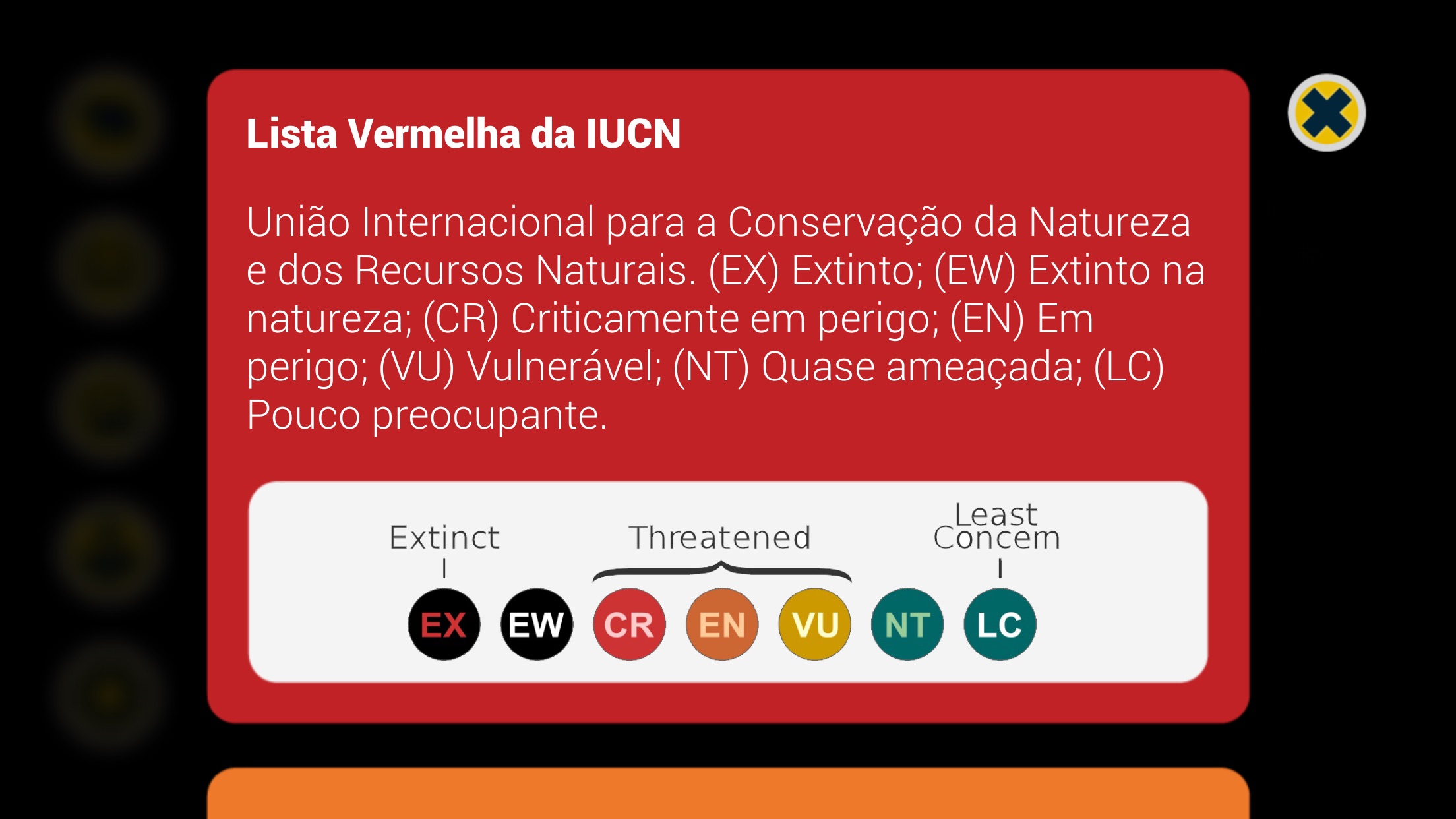 Screenshot do app Animais no Planeta