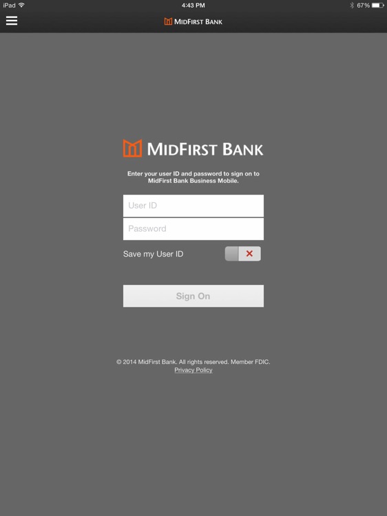 MidFirst Business for iPad