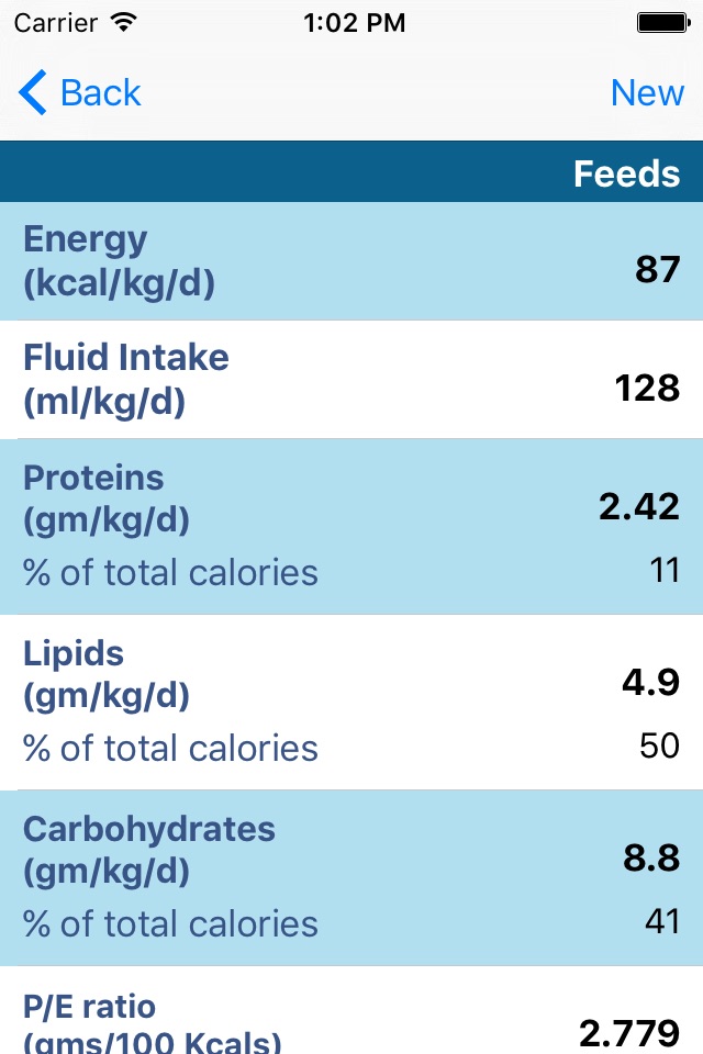 Infant Nutrition Calculator screenshot 3