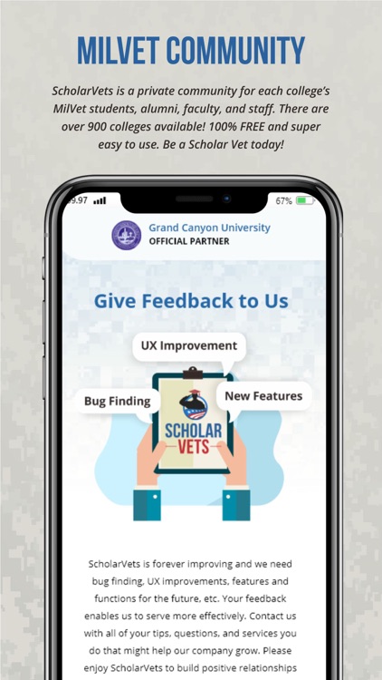 ScholarVets Networking App