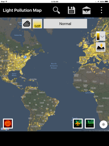 Light Pollution Map - Dark Sky - náhled