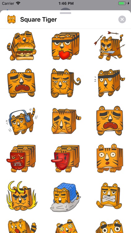 Square Tiger Sticker Pack