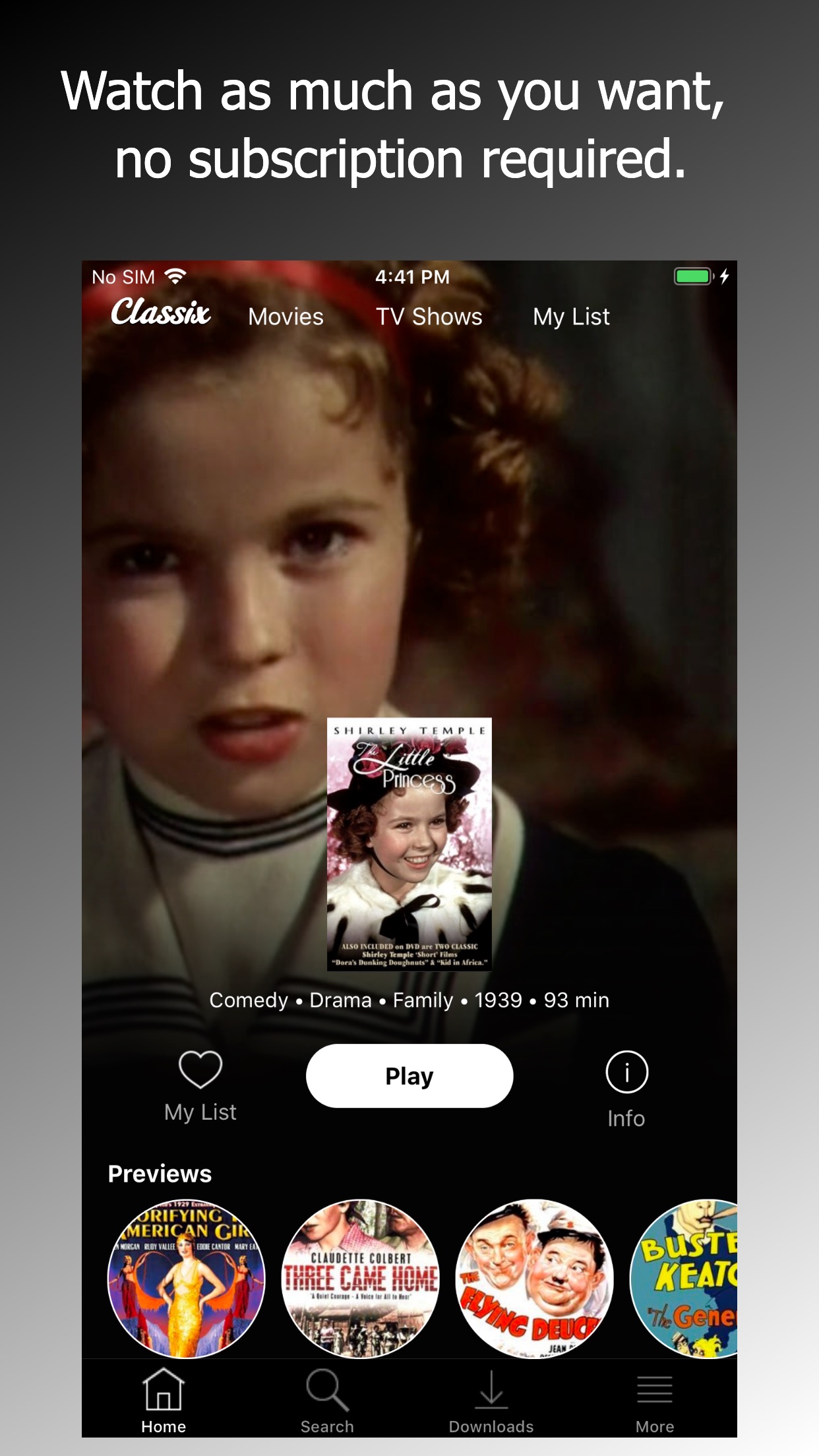 Screenshot do app Classix