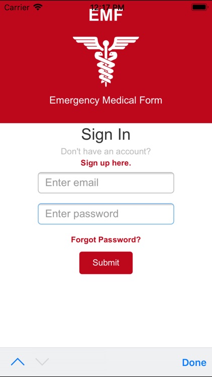 EMF - Emergency Medical Form