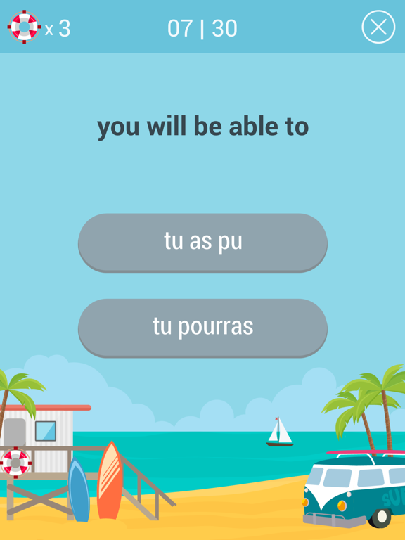 Learn 100 French verbs на iPad