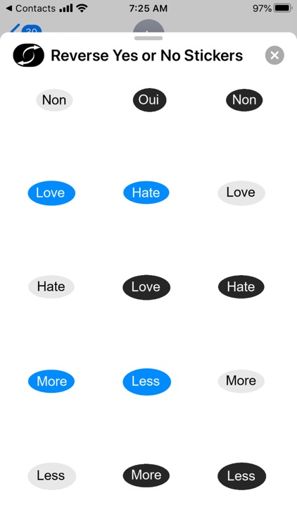 Reverse Yes or No Stickers