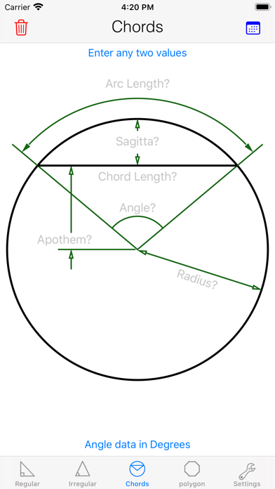 How to cancel & delete Trigonometry Calculator: Solves Regular Irregular Triangles Chords Polygons from iphone & ipad 3