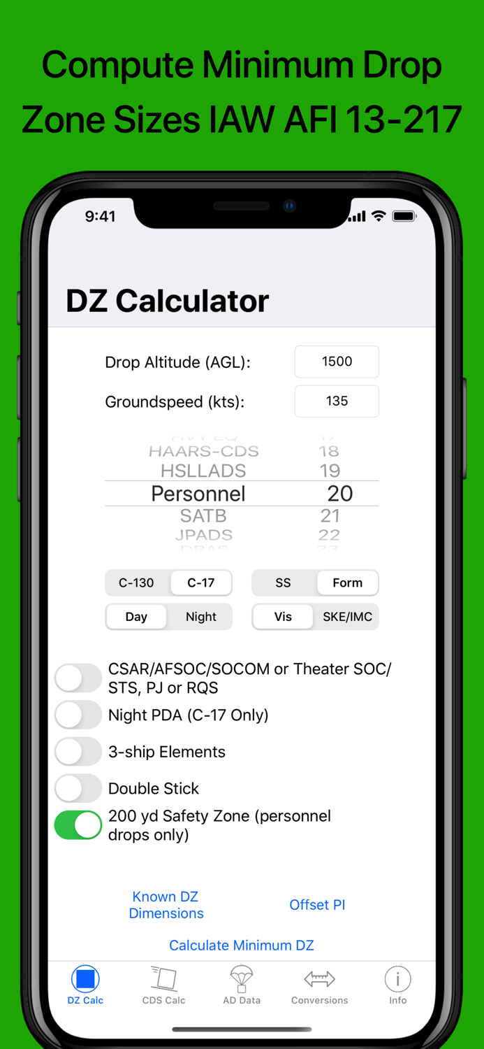 DZ Calc Drop Zone Calculator