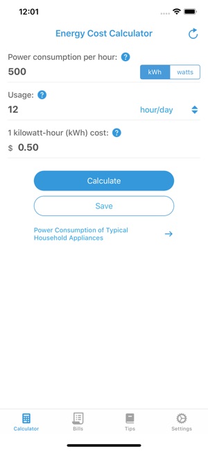 Electricity Bill Calculator $