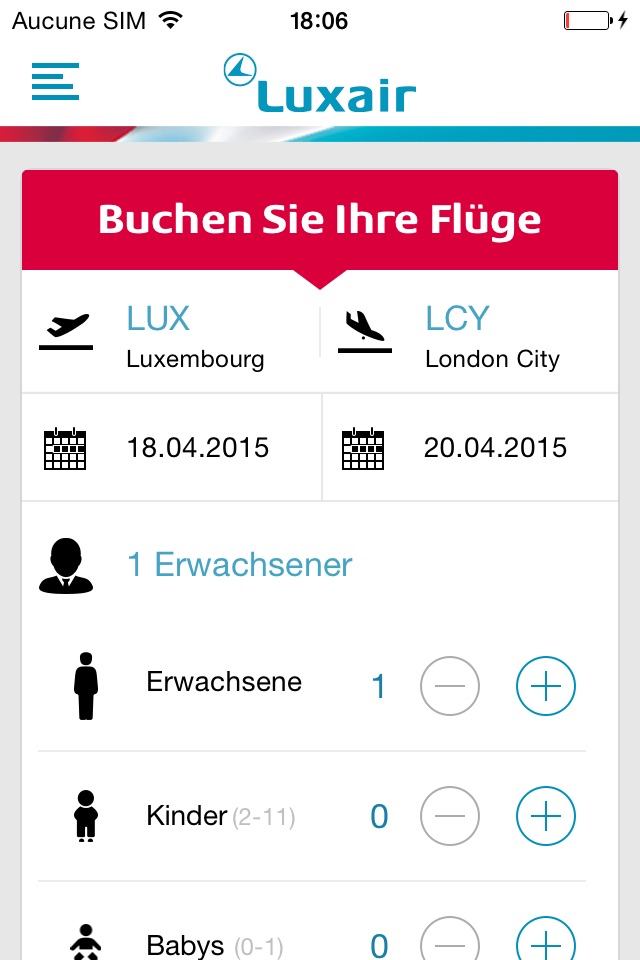 Luxair Luxembourg Airlines screenshot 2