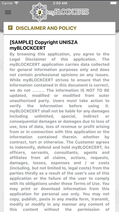 myBlockcerts screenshot 4