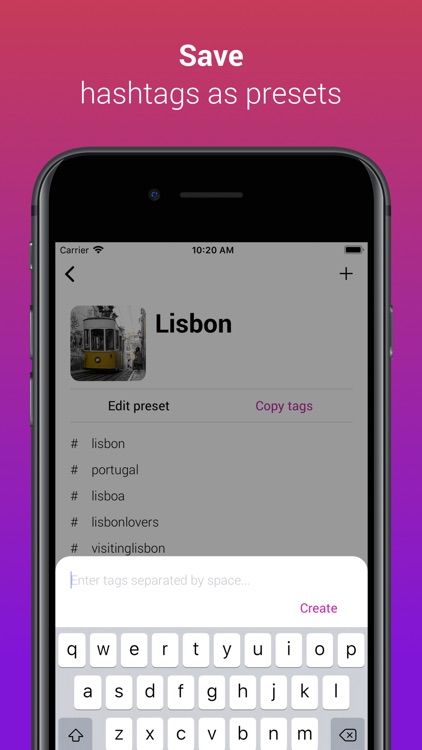 InstaTag - #hashtag Manager