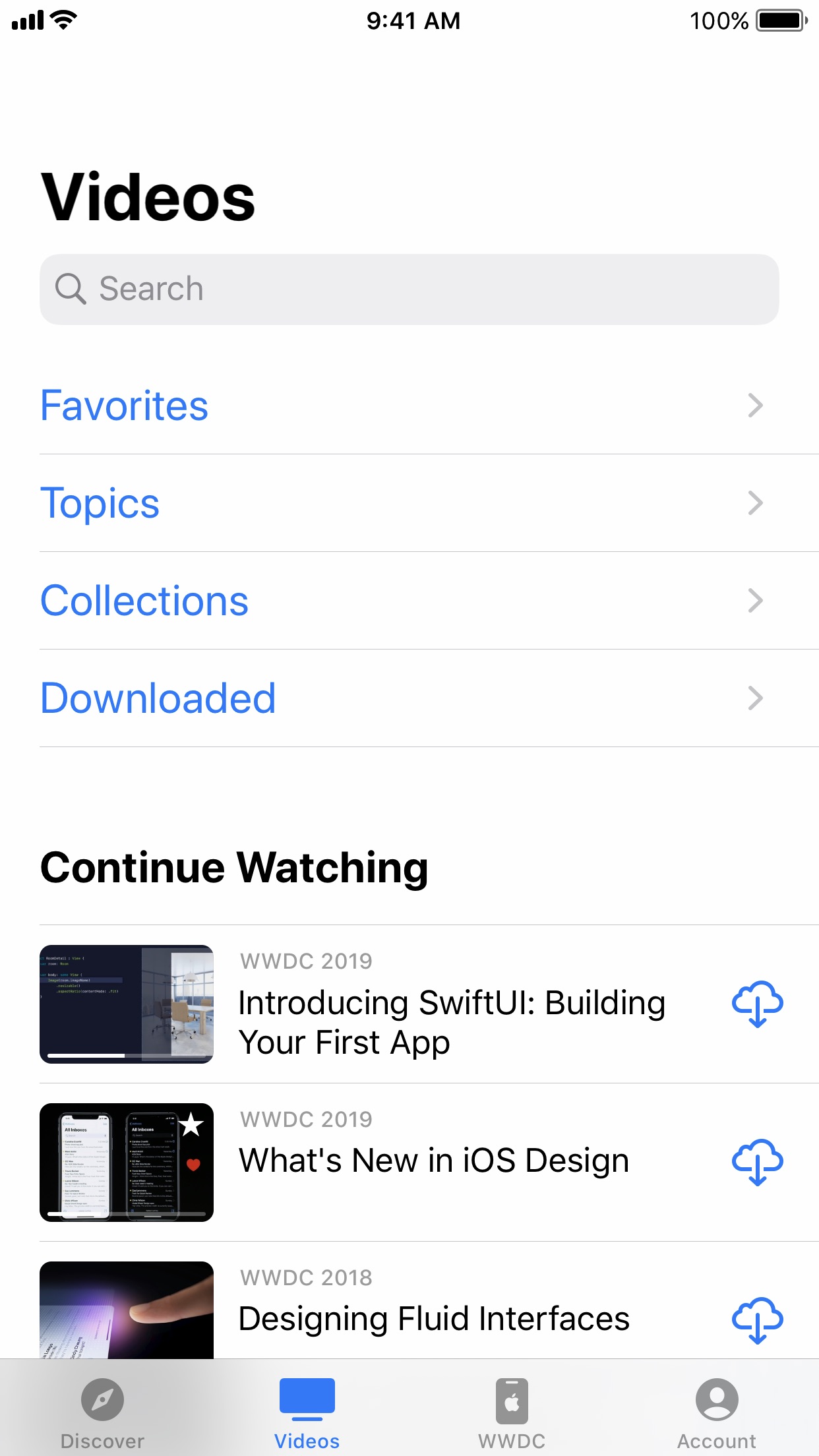 Screenshot do app Apple Developer