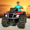 Enjoy driving ATV quad bike with high speed over dirt tracks