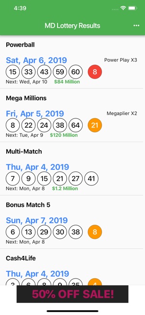 MD Lottery Results