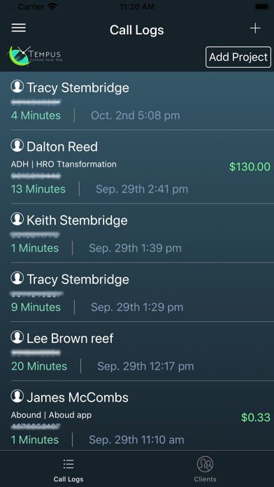 Tempus - Call & Time Tracking screenshot 2