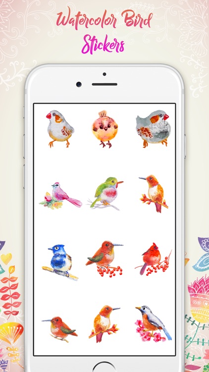 Watercolor Birds Art Stickers