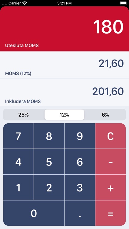 Swedish MOMS Calculator