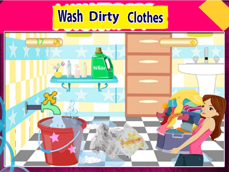 wash laundry & iron clothes