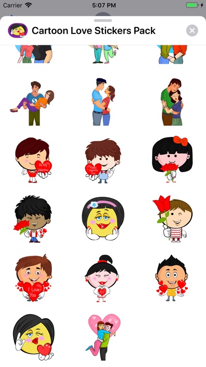 Cartoon Love Stickers Pack