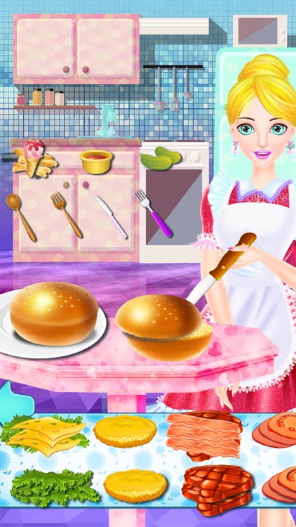 Cooking Hamburger Girl Makeup screenshot-3