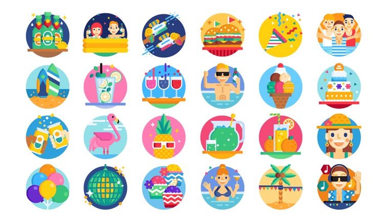 Summer Party Stickers.