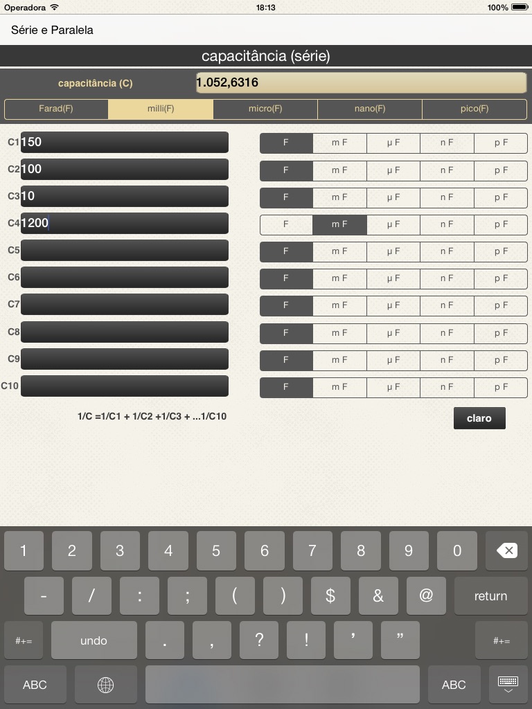 Elec Series & Parallel Calc. screenshot 4