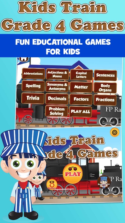 Kids Trains Fourth Grade Games