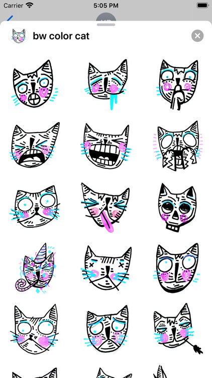 Drawn Cat - Emoji and Stickers