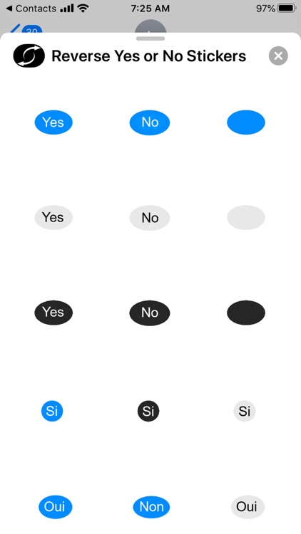 Reverse Yes or No Stickers