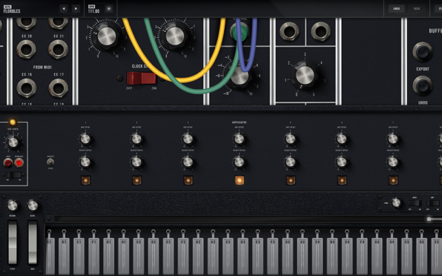 Captura de tela do sintetizador modular Modelo 15