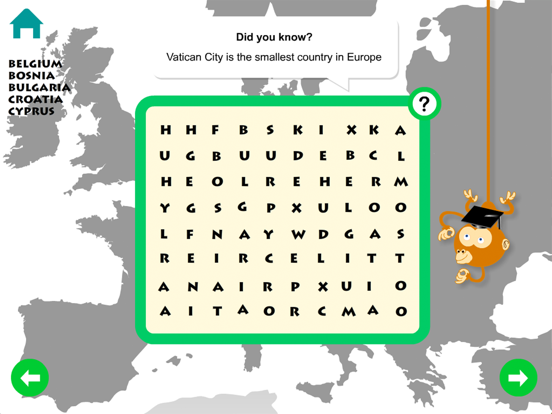 European Countries WordSearch screenshot 2